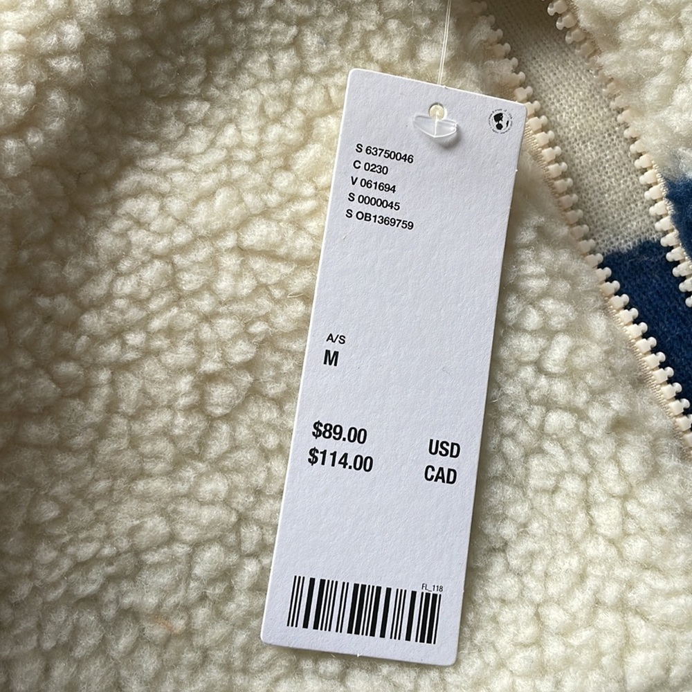 NWT Urban Outfitters Sherpa zip jacket UNISEX - Picture 7 of 7